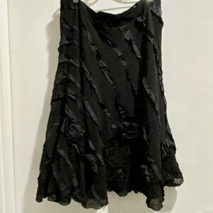 (5) DKNY Quite Luxury Coquette Fairy Whimsigoth Goth Grunge Silk A-Line Skirt 8